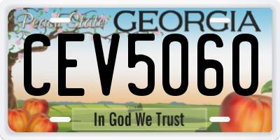 GA license plate CEV5060