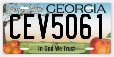 GA license plate CEV5061