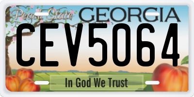 GA license plate CEV5064