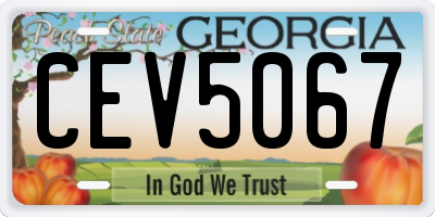 GA license plate CEV5067
