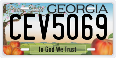 GA license plate CEV5069