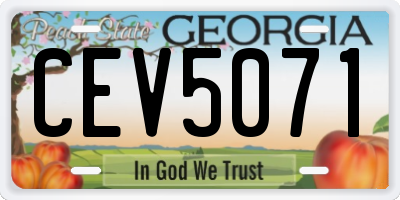 GA license plate CEV5071