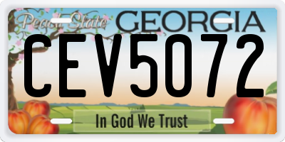 GA license plate CEV5072