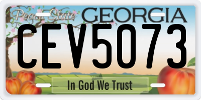 GA license plate CEV5073