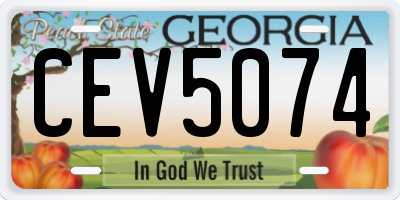 GA license plate CEV5074