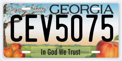 GA license plate CEV5075