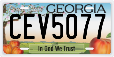 GA license plate CEV5077
