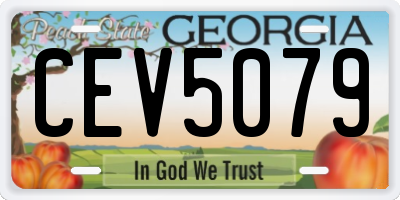 GA license plate CEV5079