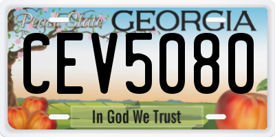 GA license plate CEV5080