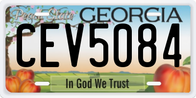 GA license plate CEV5084