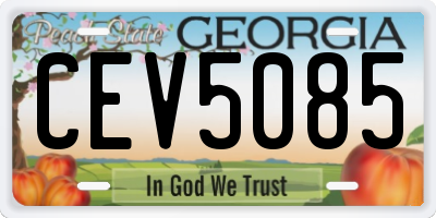 GA license plate CEV5085