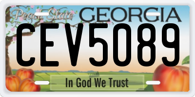 GA license plate CEV5089