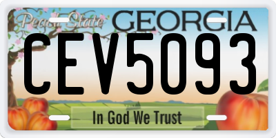 GA license plate CEV5093