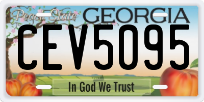 GA license plate CEV5095