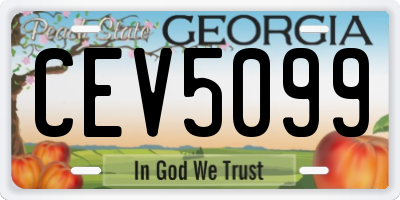 GA license plate CEV5099