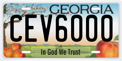 GA license plate CEV6000