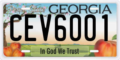 GA license plate CEV6001