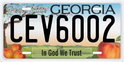 GA license plate CEV6002