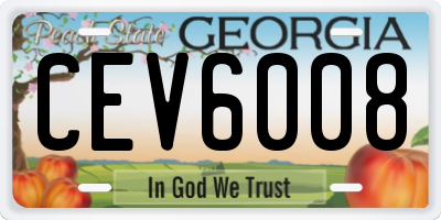 GA license plate CEV6008