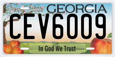 GA license plate CEV6009