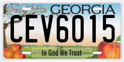 GA license plate CEV6015