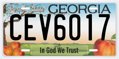 GA license plate CEV6017