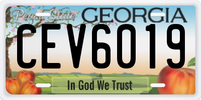 GA license plate CEV6019