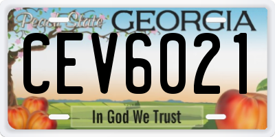 GA license plate CEV6021