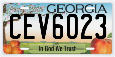 GA license plate CEV6023