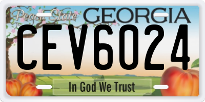 GA license plate CEV6024