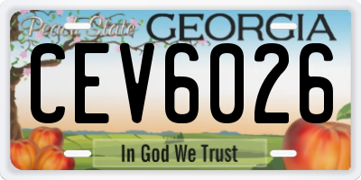 GA license plate CEV6026