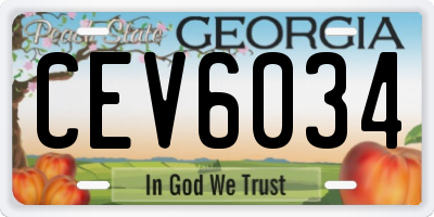 GA license plate CEV6034