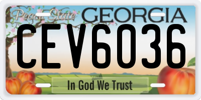 GA license plate CEV6036
