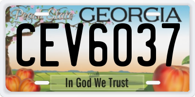 GA license plate CEV6037