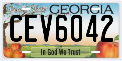 GA license plate CEV6042