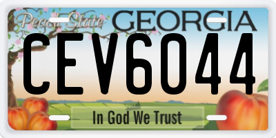 GA license plate CEV6044