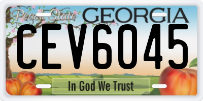 GA license plate CEV6045