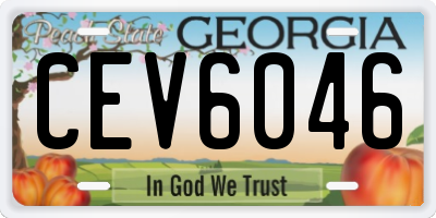 GA license plate CEV6046