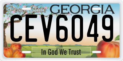 GA license plate CEV6049