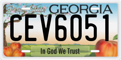 GA license plate CEV6051