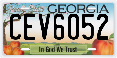 GA license plate CEV6052