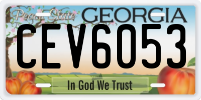 GA license plate CEV6053