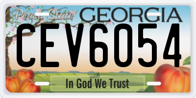 GA license plate CEV6054