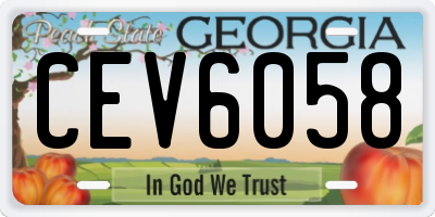 GA license plate CEV6058