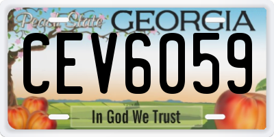 GA license plate CEV6059