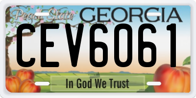 GA license plate CEV6061
