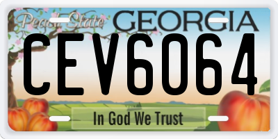 GA license plate CEV6064
