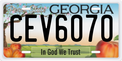 GA license plate CEV6070