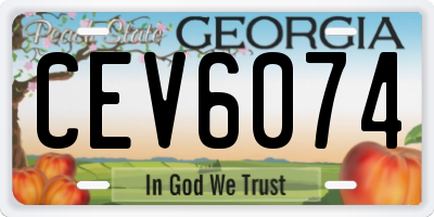 GA license plate CEV6074