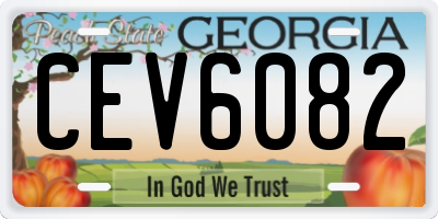 GA license plate CEV6082